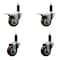 Service Caster 3'' Maroon Poly Swivel 1-1/8'' Expanding Stem Caster Set 2 Total Lock Brakes, 4PK SCC-EXTTL20S314-PPUB-MRN-2-S-2-118 - alternate 1